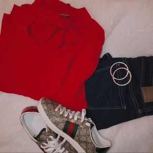 Red Satin Blouse | 3X Cute Plus Size Fashion